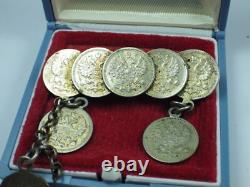 Antique Russian Imperial Silver Brooch 5 Kopeck Kopek 8 Coin 1870 1816 1905 etc