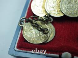 Antique Russian Imperial Silver Brooch 5 Kopeck Kopek 8 Coin 1870 1816 1905 etc
