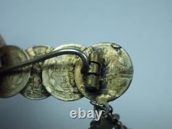 Antique Russian Imperial Silver Brooch 5 Kopeck Kopek 8 Coin 1870 1816 1905 etc