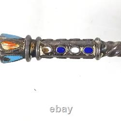 Antique Russian Imperial Silver Cloisonne Enamel Spoon Twist stem Marked