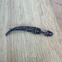 Antique Russian Imperial Silver Dagger Brooch 84th Assay Rare Original Antique Russian Imperial Silver Dagger Brooch 84th Assay Rare Original