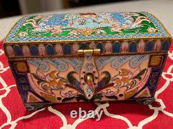 Antique Russian Imperial Silver Enamel Box Three Wise Men Georgian Style cask