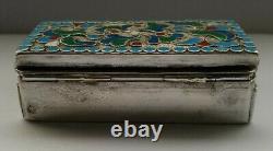 Antique Russian Imperial Silver Enamel Snuff Box Moscow Yemelyan Kuznetsov 19thc