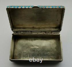 Antique Russian Imperial Silver Enamel Snuff Box Moscow Yemelyan Kuznetsov 19thc