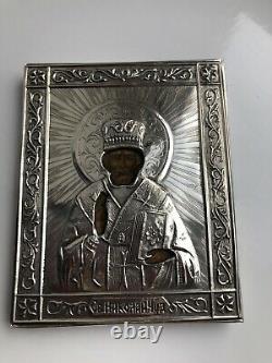 Antique Russian Imperial Silver Icon 84, Antique Silber 84