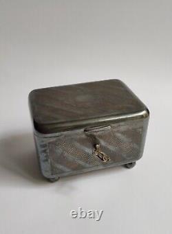 Antique Russian Imperial Silver Plated Jewelry Box With Key-b. Henneberg-warszawa