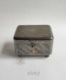 Antique Russian Imperial Silver Plated Jewelry Box With Key-b. Henneberg-warszawa