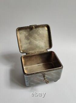 Antique Russian Imperial Silver Plated Jewelry Box With Key-b. Henneberg-warszawa