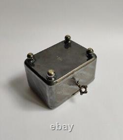 Antique Russian Imperial Silver Plated Jewelry Box With Key-b. Henneberg-warszawa