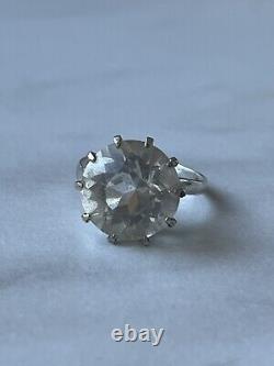 Antique Russian Imperial Silver Ring 84 with Stones of the 19th Century