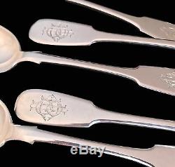 Antique Russian Imperial Silver Set of 12 Spoons by Ovchinnikov in Original Box