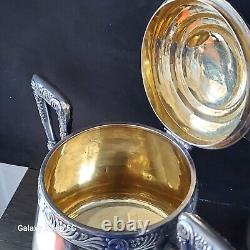 Antique Russian Imperial Silver Sugar And Creamer Pre 1900