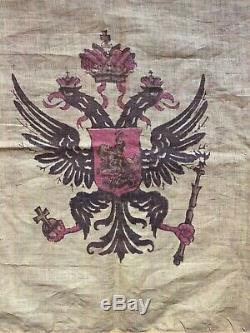 Antique Russian Imperial Standard Flag Romanov Dynasty Double Headed Eagle 1910