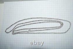 Antique Russian Imperial Sterling Silver 84 Jewelry Long Chain Necklace 13 gr