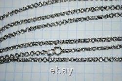 Antique Russian Imperial Sterling Silver 84 Jewelry Long Chain Necklace 13 gr