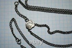 Antique Russian Imperial Sterling Silver 84 Jewelry Long Chain Necklace 32.62 gr