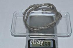 Antique Russian Imperial Sterling Silver 84 Jewelry Snake Chain Necklace Garnet