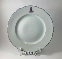 Antique Russian Imperial porcelain regimental plate. Factory Brothers Kornilov