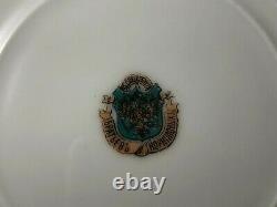 Antique Russian Imperial porcelain regimental plate. Factory Brothers Kornilov