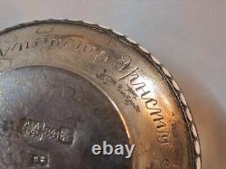 Antique Russian Imperial silver & cloisonne enamel bowl engraved & marked