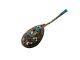 Antique Russian Imperial solid silver spoon with enamel 84 Zolotniki RUSSIA 18gr