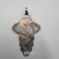 Antique Russian Orthodox Cross Pendant 84 Silver Imperial Era Christian Relic