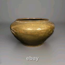 Antique Russian Pre Revolution Imperial Hallmark Brass Hand Rolled Hammered Vase