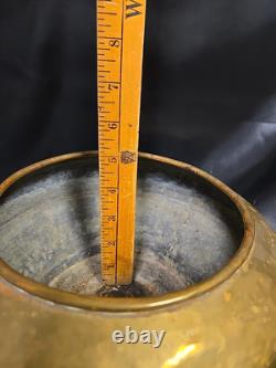 Antique Russian Pre Revolution Imperial Hallmark Brass Hand Rolled Hammered Vase