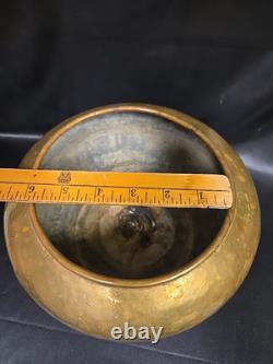 Antique Russian Pre Revolution Imperial Hallmark Brass Hand Rolled Hammered Vase
