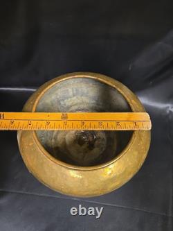 Antique Russian Pre Revolution Imperial Hallmark Brass Hand Rolled Hammered Vase