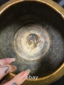Antique Russian Pre Revolution Imperial Hallmark Brass Hand Rolled Hammered Vase