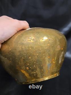 Antique Russian Pre Revolution Imperial Hallmark Brass Hand Rolled Hammered Vase