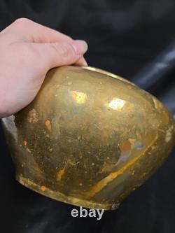 Antique Russian Pre Revolution Imperial Hallmark Brass Hand Rolled Hammered Vase