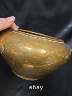 Antique Russian Pre Revolution Imperial Hallmark Brass Hand Rolled Hammered Vase