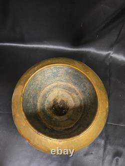 Antique Russian Pre Revolution Imperial Hallmark Brass Hand Rolled Hammered Vase