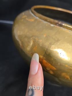 Antique Russian Pre Revolution Imperial Hallmark Brass Hand Rolled Hammered Vase