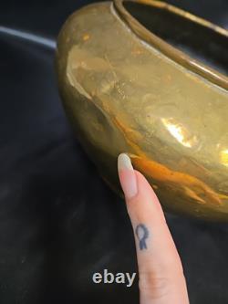 Antique Russian Pre Revolution Imperial Hallmark Brass Hand Rolled Hammered Vase