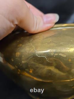 Antique Russian Pre Revolution Imperial Hallmark Brass Hand Rolled Hammered Vase