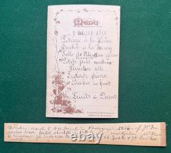 Antique Russian Royal Menu Grand Duke Michael Romanov Count Grabbe 1891