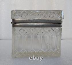 Antique Russian Russia Imperial Caesar Glass Tea Sugar Box 1911 Trinket Scarce