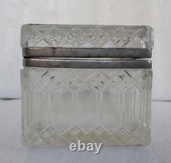 Antique Russian Russia Imperial Caesar Glass Tea Sugar Box 1911 Trinket Scarce