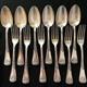 Antique Russian Silver 84 Spoon Fork Set 12pcs Art Nouveau Signed Imperial Era