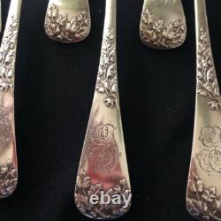 Antique Russian Silver 84 Spoon Fork Set 12pcs Art Nouveau Signed Imperial Era