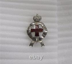 Antique Russian Silver Enamel Red Cross Badge Russian Turkish War 1877 Xlebnikov