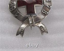 Antique Russian Silver Enamel Red Cross Badge Russian Turkish War 1877 Xlebnikov