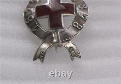 Antique Russian Silver Enamel Red Cross Badge Russian Turkish War 1877 Xlebnikov