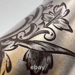 Antique Russian Silver Shot Glass/Imperial Russian Vodka Cup/84 Silver Marked