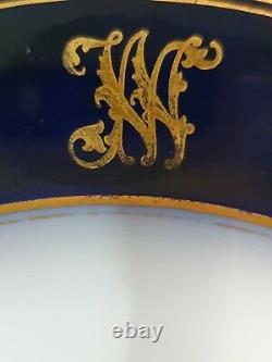 Antique Russian porcelain imperial KUZNETSOV PLATE monogram TSAR NICHOLAS II