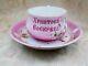 Antique Russian service imperial Kuznetsov easter porcelain Cup and saucer