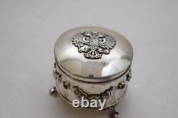 Antique Russian silver box imperial tsar silver Russia 84 2 eagles